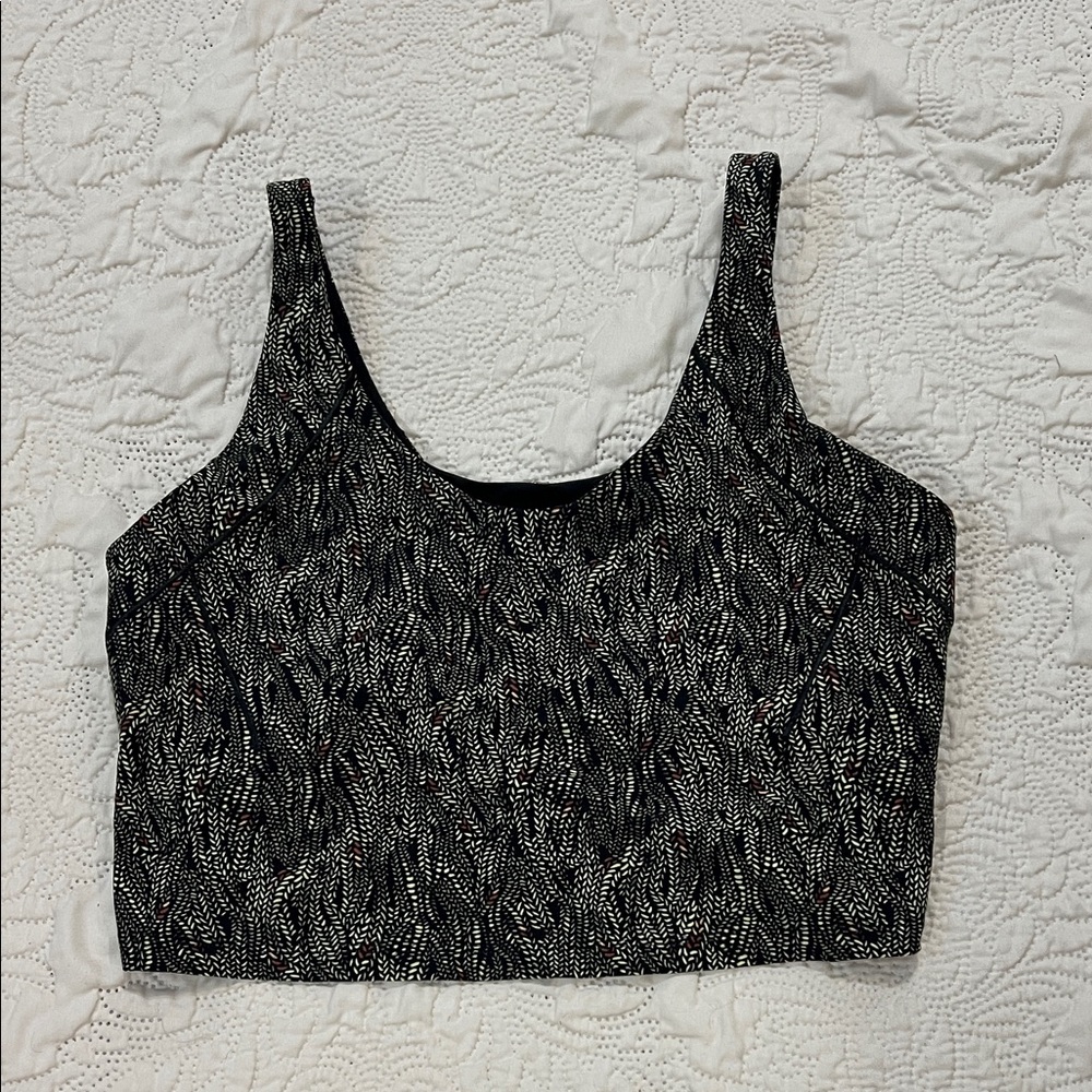 CALIA by Carrie Underwood Black & White Patterned Crop Tank